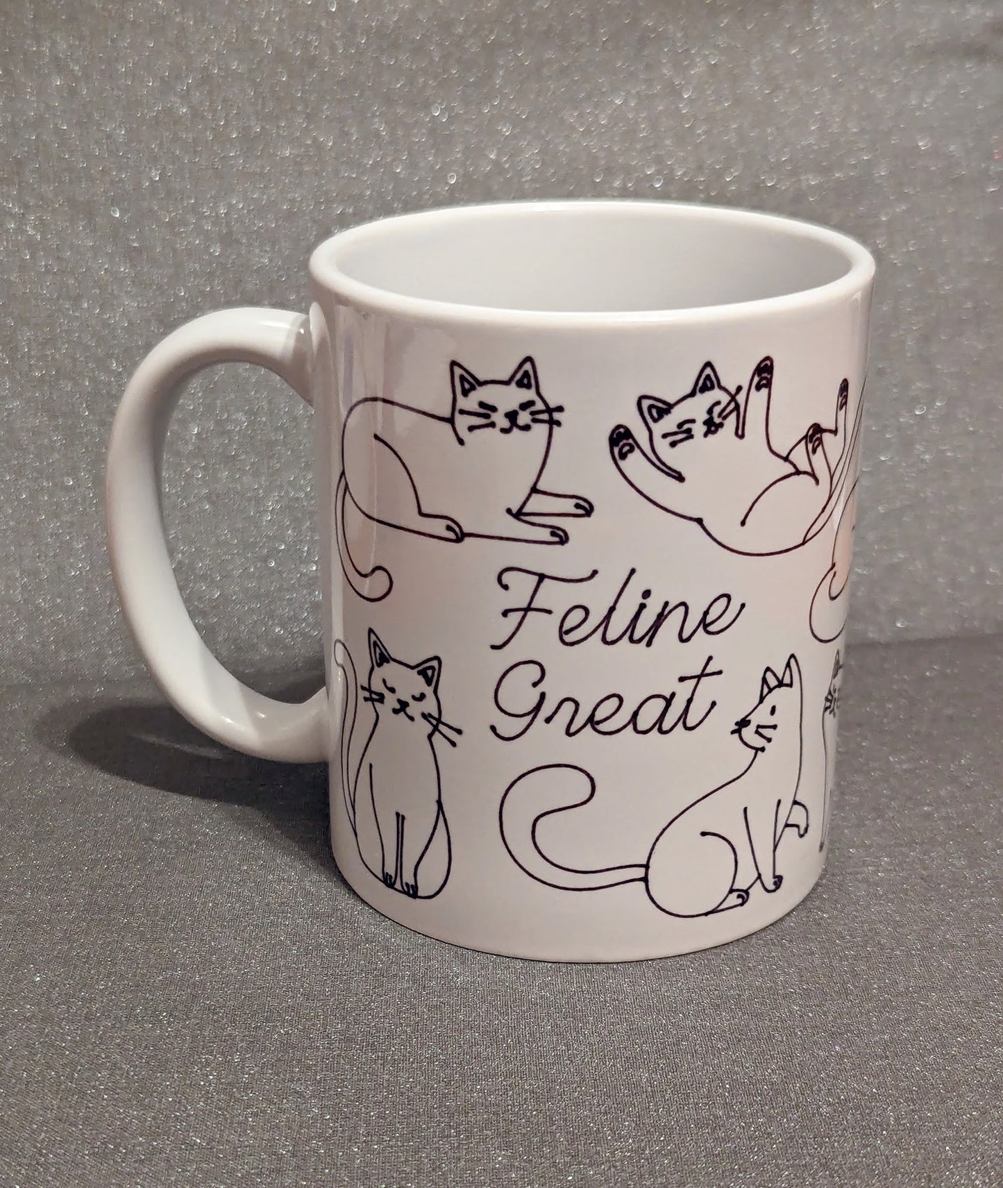 Mug-"Feline Great" -Black and White