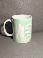 Mug-"Dad Holding Child's Hand" -Green Watercolor