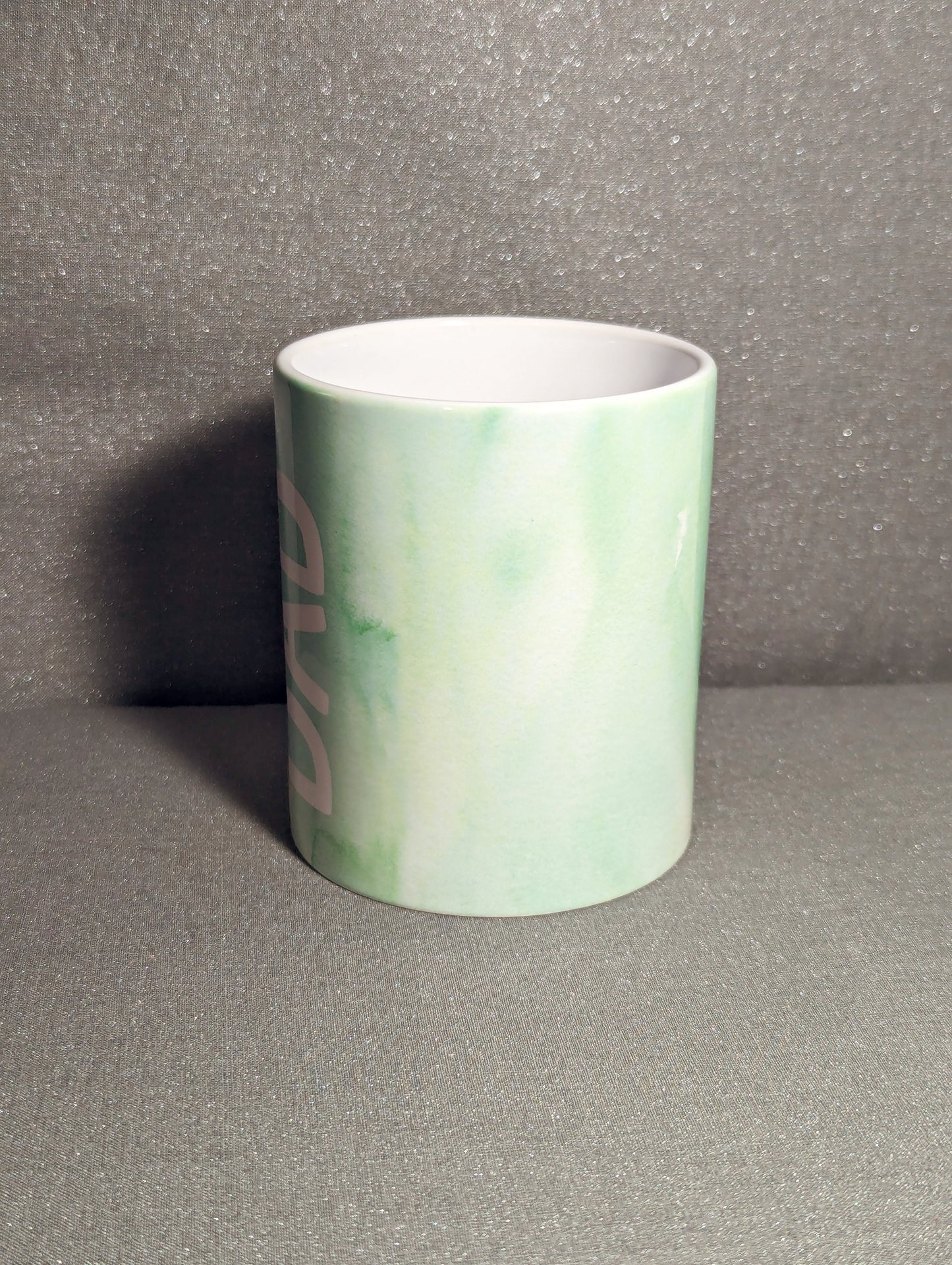 Mug-"Dad Holding Child's Hand" -Green Watercolor