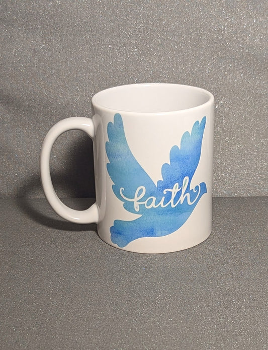 Mug-"Faith" Dove-Blue