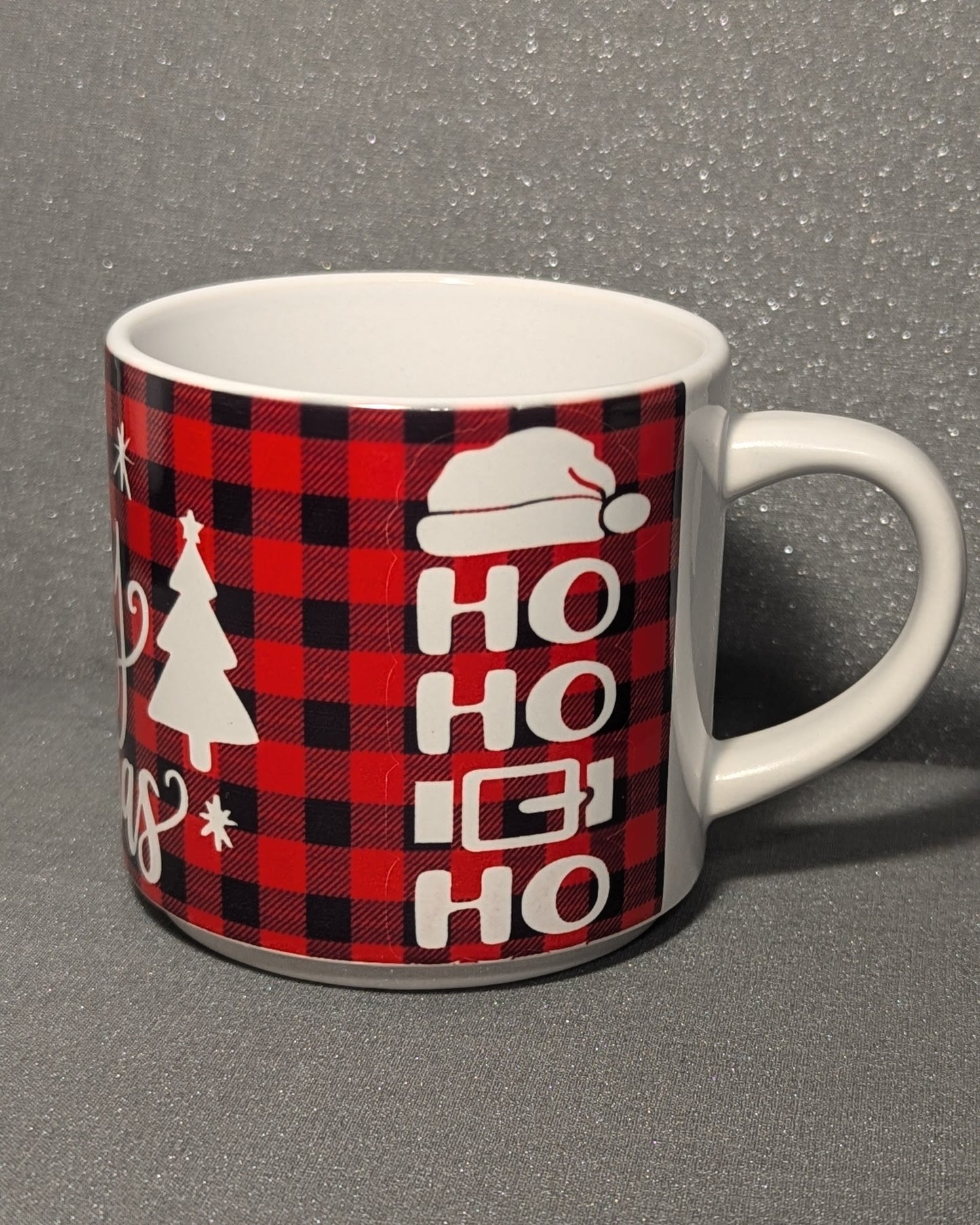 Mini Mug-"Merry Christmas-Red and Black Buffalo Plaid