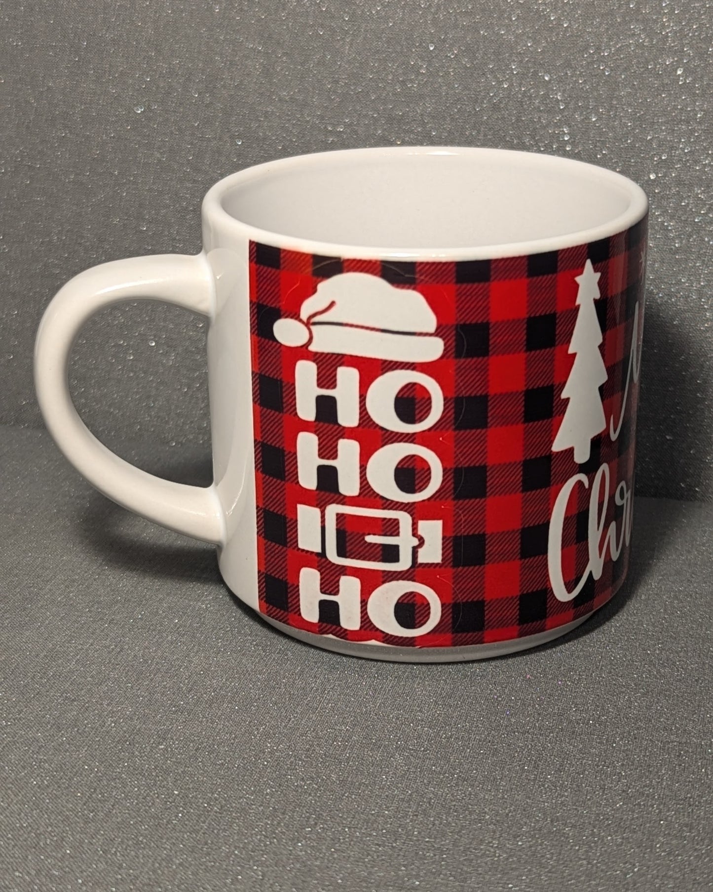 Mini Mug-"Merry Christmas-Red and Black Buffalo Plaid